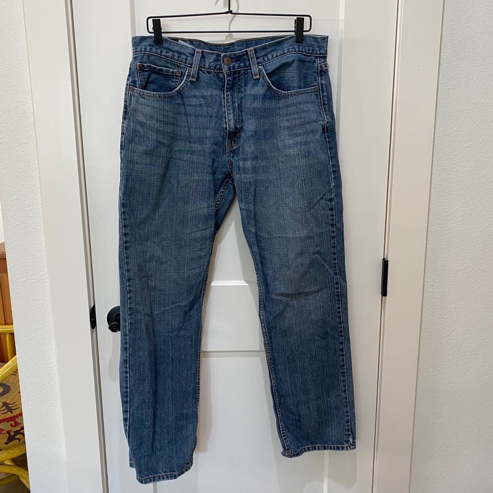 Levis 559 Relaxed Straight Leg Jeans Mens 34x32 Medium Wash Blue Denim